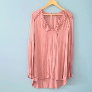 Free People Dusty Rose Rayon Blouse Medium